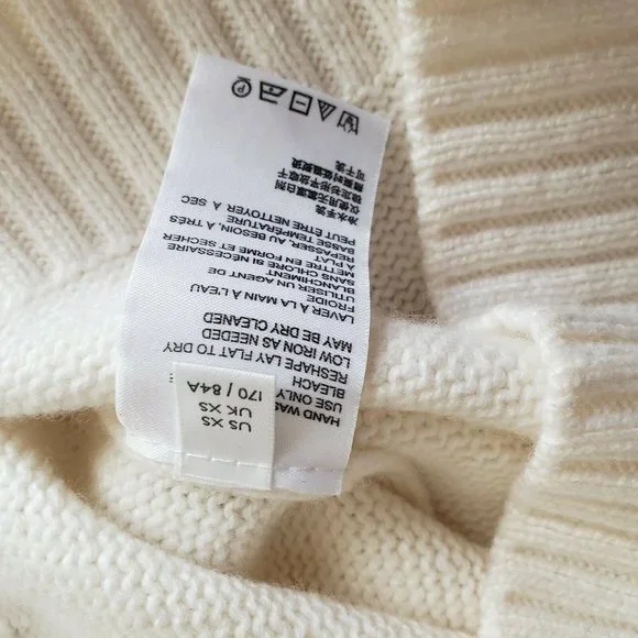 NWT by Anthropologie Short Sleeve Sweater Turtleneck Cream White Soft Size XS - Picture 10 of 11